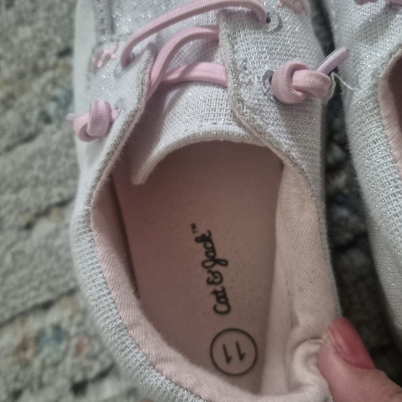 Cat & Jack Pink and White Moccasins Slip-On Comfort - Picture 4 of 5